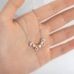 Personalised Number Necklace Sports Badge Number Necklace Dainty Sterling Silver Copper Necklace Jewellery Gift for Women Girlfriend Mother