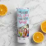 Personliga Bestie Citat Besties kommer alltid att vara anslutna av hjärtat Lake Straight Skinny Tumbler Present till syster