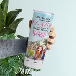 Personliga Bestie Citat Besties kommer alltid att vara anslutna av hjärtat Lake Straight Skinny Tumbler Present till syster