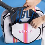 Sac de Pickleball en Néoprène Rayé Personnalisé avec Nom Brodé Cadeau Anniversaire Noël pour Amateurs de Pickleball