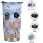 Vaso de 20oz Personalizado Bestie Friendship Tolerating Idiots And Keeping Each Other Sane Regalo Bestie