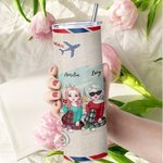 Personalized Besties Will Always Be Connected By Heart Straight Skinny Tumbler Gift for Sister