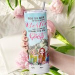 Personliga Bestie Citat Besties kommer alltid att vara anslutna av hjärtat Lake Straight Skinny Tumbler Present till syster