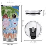 Personalized Bestie Vacation We're Sage And Hood Wish A Mufuka Would Hibiscus Flowers 20oz Tumbler Gift for Best Friend