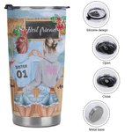 Henkilökohtainen rantabaari Travel Emme ole sokeria ja maustetta Cool Bestie lainaus 20oz Tumbler syntymäpäivälahja Päivittäinen käyttö