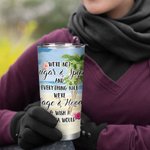 Personalized Bestie Vacation We're Sage And Hood Wish A Mufuka Would Hibiscus Flowers 20oz Tumbler Gift for Best Friend