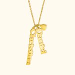 Personalisierte vertikale 1-4 Name Halskette Sterling Silber baumeln Namen Halskette Minimalist mit Herz Charme Geschenk für sie