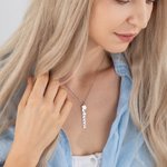 Personalisierte vertikale 1-4 Name Halskette Sterling Silber baumeln Namen Halskette Minimalist mit Herz Charme Geschenk für sie