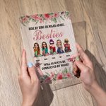 Personalized Side By Side Or Miles Apart Heart Acrylic Plaque Long Distance Friendship Gift for Women