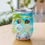 I Love You To The Beach And Back Vaso de Vino de 12oz Personalizado para Viaje de Chicas Regalo de Amistad Reutilizable con Efecto Aislante