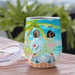 I Love You To The Beach And Back Vaso de Vino de 12oz Personalizado para Viaje de Chicas Regalo de Amistad Reutilizable con Efecto Aislante