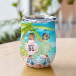 Vaso de Vino Personalizado No Hermanas de Sangre Sino de Corazón Summer Girl Soul Sister Gift Friendship Gift