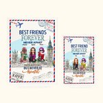 Plaque en Acrylique Personnalisée avec Nom et Dessin des Filles Thème Amitié de Distance Longue Cadeau d'Anniversaire Diplôme pour Meilleure Amie Sœur