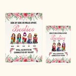 Personalized Side By Side Or Miles Apart Heart Acrylic Plaque Long Distance Friendship Gift for Women