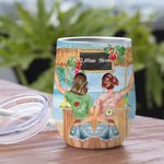 Personlig Are We Drunk Tiki Bar 12oz Wine Tumbler med spillsäkert lock Vakuumisolerad vänskapsgåva
