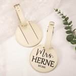Gepersonaliseerde set van 2 verborgen adres sleuf Bagagelabels voor bruid en bruidegom paar bruiloft jubileum cadeau Valentijnsdag cadeau huwelijksrei