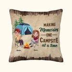 Personalised Making Memories One Campsite At A Time Throw Pillow Cover Camping Couple Gift Home Decoration