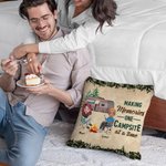 Funda de cojín personalizada Making Memories One Campsite At A Time Regalo de cumpleaños y aniversario para parejas de camping Decoración del hogar
