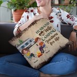 Personalised Husband And Wife Camping Partners for Life Throw Pillow Cover Gift for Camping Couple Room Decoration