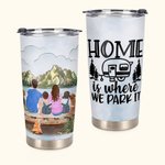 Personligt hem är där vi parkerar det Camping citat familj 20oz tumbler för varma och kalla drycker daglig användning