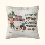 Personalizado Marido y Mujer Camping Socios para la Vida Funda de Almohada Camping Regalo para Pareja Esposa Decoración del Hogar