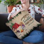 Personalized Apparently We Are Trouble Together Who Knew Throw Pillow Cover Camping Gift for Couple Home Decoration