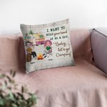 Personalizado I Want To Hold Your Hand At 80 And Say Baby Let's Go Camping Throw Pillow Cover Anniversary Gift for Camping Couple Home Decoration