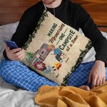 Funda de cojín personalizada Making Memories One Campsite At A Time Regalo de cumpleaños y aniversario para parejas de camping Decoración del hogar