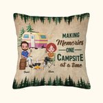 Personalized Making Memories One Campsite At A Time Throw Pillow Cover Christmas Birthday Gift for Camping Lover Home Sofa Decor