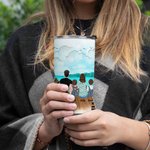Vaso Personalizado Mar Playa Familia con Mascota Camping Citas 20oz Vaso Vacacional para Bebidas Calientes y Frias Regalo de Cumpleaños Regalo de Aniv 4