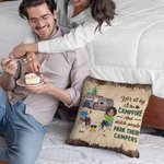 Couvre oreiller personnalisé Let's Sit By The Campfire And Watch People Park Their Campers Anniversary Birthday Gift for Camping Couple Sofa Decor