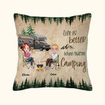 Gepersonaliseerde Life Is Better When You're Camping Kussenhoes Verjaardag Verjaardagscadeau voor Camping Couple Lover Sofa Decor