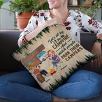 Personalised Let's Sit By The Campfire And Watch People Park Their Campers Throw Pillow Cover Gift for Camping Couple Home Decoration