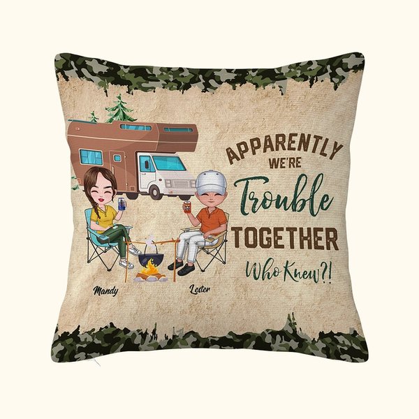 Personalizado Aparentemente Somos Problemas Juntos Quién Lo Sabía Funda de Almohada Regalo de Cumpleaños para Camping Pareja Decoración del Hogar