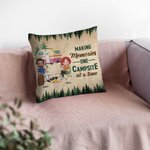 Personalized Making Memories One Campsite At A Time Throw Pillow Cover Christmas Birthday Gift for Camping Lover Home Sofa Decor