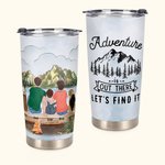Vaso de vacaciones de 20oz personalizado Family Adventure Is Out There Let's Find It Camping Quotes para uso diario Regalo de cumpleaños familiar