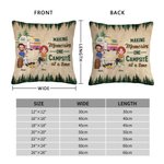 Personalized Making Memories One Campsite At A Time Throw Pillow Cover Christmas Birthday Gift for Camping Lover Home Sofa Decor