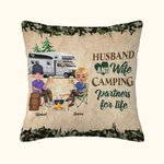 Funda de cojín personalizada para marido y mujer que acampan juntos por toda la vida Regalo de cumpleaños para parejas que acampan Decoración del hogar