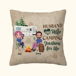 Funda de Almohada Personalizada Marido y Mujer Compañeros de Camping de por Vida Regalo para Pareja de Camping Decoración del Salón