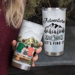 Vaso de vacaciones de 20oz personalizado Family Adventure Is Out There Let's Find It Camping Quotes para uso diario Regalo de cumpleaños familiar
