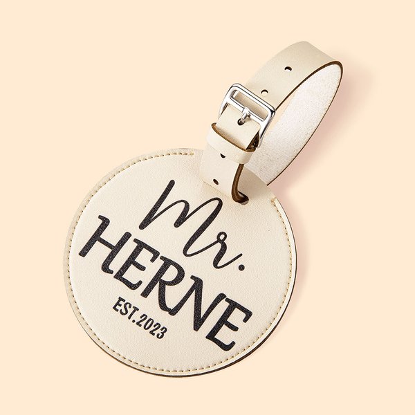 Gepersonaliseerde set van 2 verborgen adres sleuf Bagagelabels voor bruid en bruidegom paar bruiloft jubileum cadeau Valentijnsdag cadeau huwelijksrei