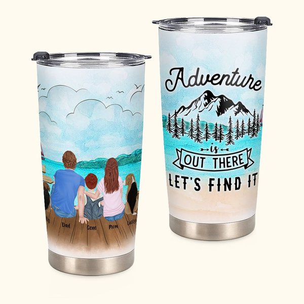 Cadeau d'anniversaire personnalisé pour la famille, l'aventure, le camping, la mer, la plage, le gobelet 20oz pour les boissons chaudes et froides