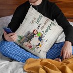 La vida es mejor cuando estás de acampada Funda de cojín personalizada Regalo de cumpleaños y San Valentín para parejas de acampada Decoración del hogar