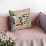 Funda de Almohada Personalizada Marido y Mujer Compañeros de Camping de por Vida Regalo para Pareja de Camping Decoración del Salón