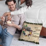Personalizado La vida es mejor cuando estás de camping Funda de almohada Regalo de cumpleaños para Camping Pareja Esposa Decoración del hogar