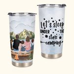 Personalized Family Dog Let's Sleep Under The Stars Camping Quotes 20oz Tumbler Vacation Birthday Anniversary Gift for Family Friends Pet Lovers