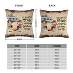 Personalised Husband And Wife Camping Partners for Life Throw Pillow Cover Gift for Camping Couple Room Decoration