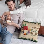 Personalized Apparently We Are Trouble Together Who Knew Throw Pillow Cover Camping Gift for Couple Home Decoration