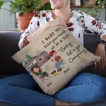 I Want To Hold Your Hand At 80 And Say Baby Let's Go Camping Throw Pillow Cover Anniversary Birthday Gift for Camping Couple Sofa Decor