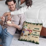 Personalized Making Memories One Campsite At A Time Throw Pillow Cover Christmas Birthday Gift for Camping Lover Home Sofa Decor